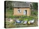 Clothes Drying on a Clothesline in Front of a House, Madagascar-null-Premier Image Canvas