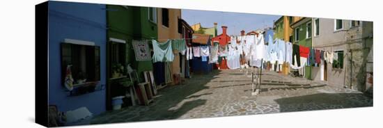 Clothesline in a Street, Burano, Veneto, Italy-null-Premier Image Canvas