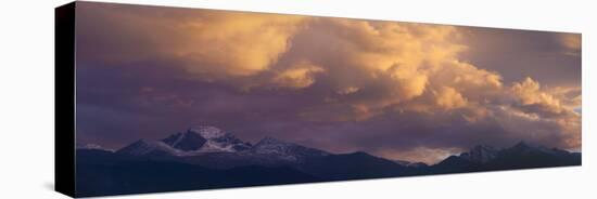 Clouds Lit by Setting Sun Above Rocky Mountains Ridge-Anna Miller-Premier Image Canvas