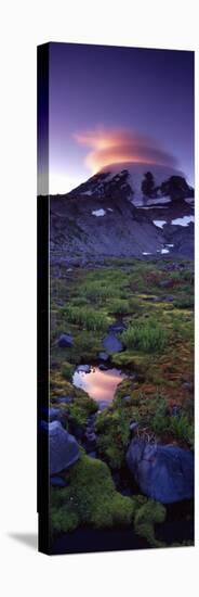 Clouds over a Snowcapped Mountain, Mt Rainier, Washington State, USA-null-Premier Image Canvas