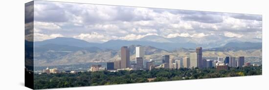 Clouds over Skyline and Mountains, Denver, Colorado, USA-null-Premier Image Canvas