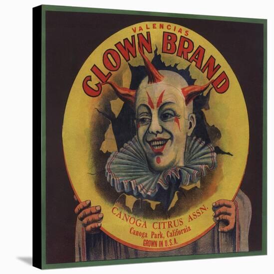 Clown Brand - Canoga Park, California - Citrus Crate Label-Lantern Press-Stretched Canvas