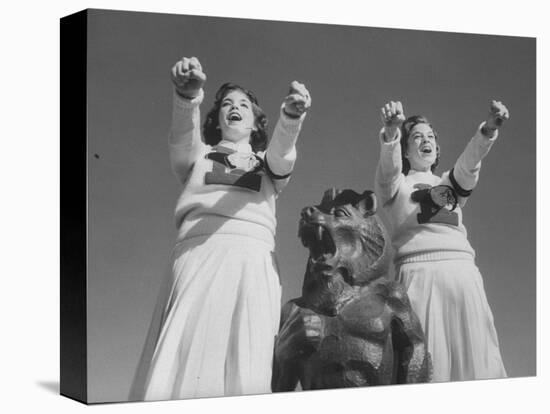 Coach of Lawrence High School Cheerleaders During Football Game-Francis Miller-Premier Image Canvas