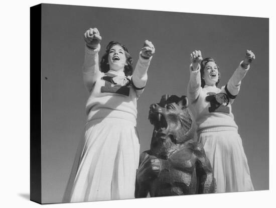 Coach of Lawrence High School Cheerleaders During Football Game-Francis Miller-Premier Image Canvas