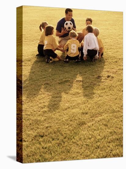 Coach with Youth Soccer Players-null-Premier Image Canvas