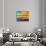 Coastal Boats Sunset Painting-null-Stretched Canvas displayed on a wall