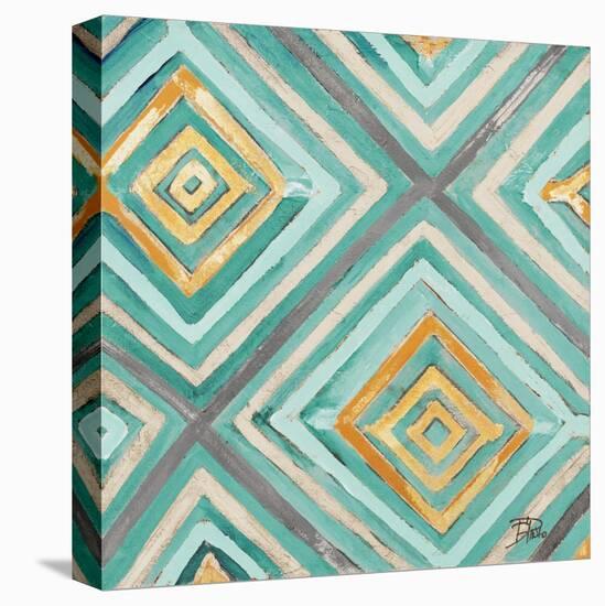 Coastal Ikat with Gold I-Patricia Pinto-Stretched Canvas