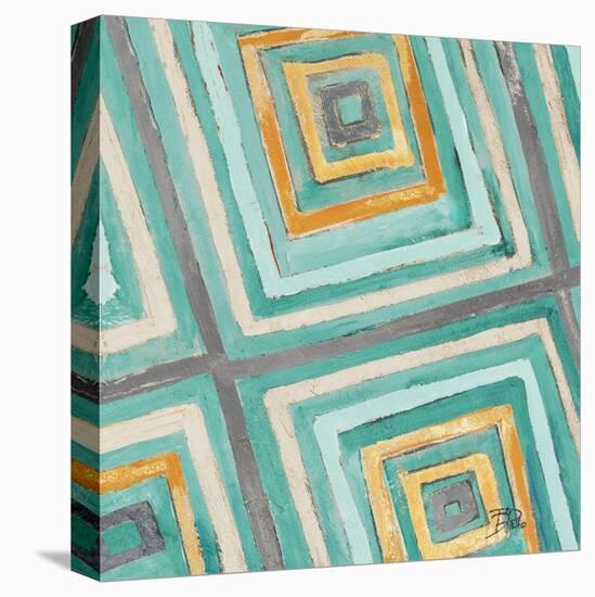 Coastal Ikat with Gold II-Patricia Pinto-Stretched Canvas
