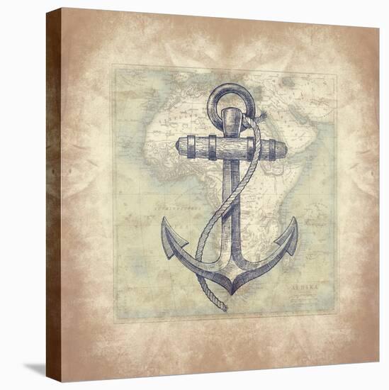 Coastal Map II-Jace Grey-Stretched Canvas