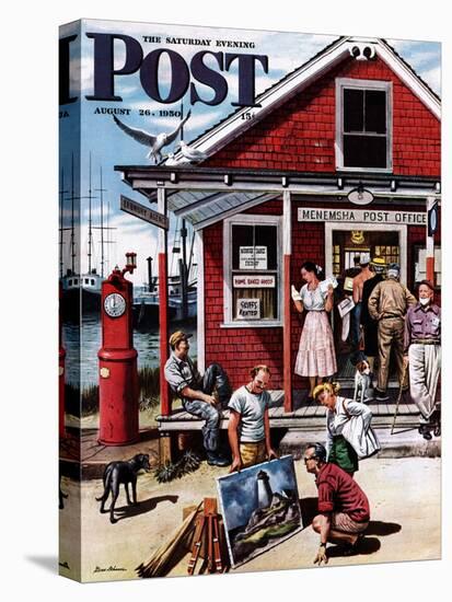 "Coastal Postal Office" Saturday Evening Post Cover, August 26, 1950-Stevan Dohanos-Premier Image Canvas