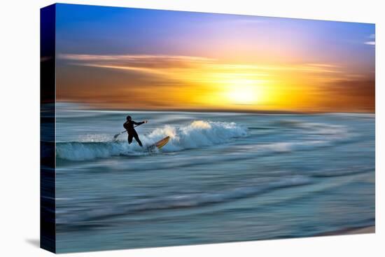 Coastal Scene with Surfer-Josh Adamski-Premier Image Canvas