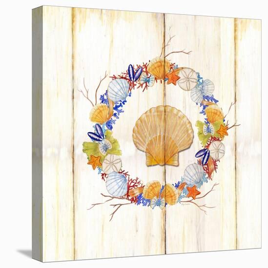 Coastal Wreath and Shell 4-Mary Escobedo-Stretched Canvas
