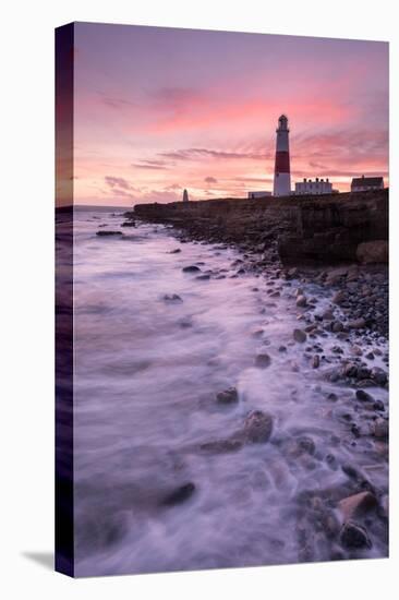 Coastline and Portland Bill Lighthouse at sunset, UK-Ross Hoddinott-Premier Image Canvas