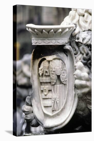 Coat of Arms, Detail from Triton Fountain, Naples, Campania, Italy-null-Premier Image Canvas