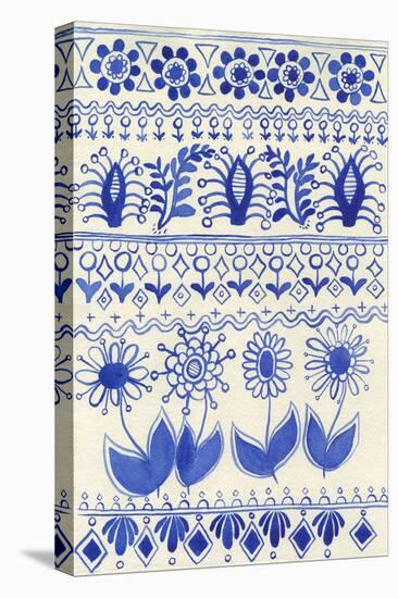 Cobalt Doodles III-Regina Moore-Stretched Canvas