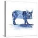 Cobalt Farm Animals II-Grace Popp-Stretched Canvas