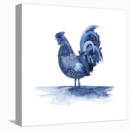 Cobalt Farm Animals IV-Grace Popp-Stretched Canvas