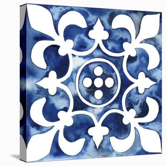 Cobalt Tile III-null-Stretched Canvas