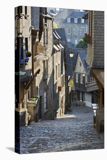 Cobbled Street, Rue Du Jerzual, Dinan, Cotes D'Armor, Brittany, France, Europe-Stuart Black-Premier Image Canvas