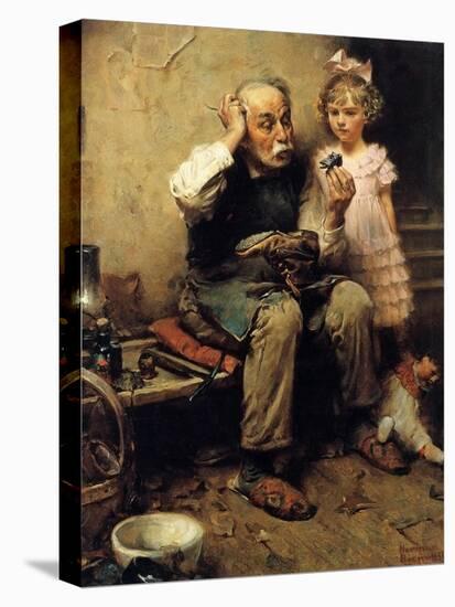 Cobbler Studying Doll’s Shoe-Norman Rockwell-Premier Image Canvas