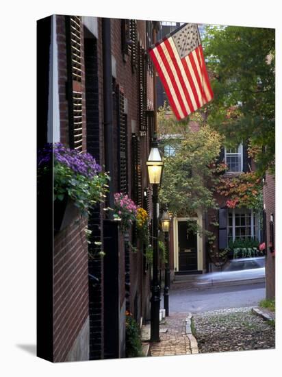 Cobblestone Street and Historic Homes of Beacon Hill, Boston, Massachusetts, USA-Merrill Images-Premier Image Canvas