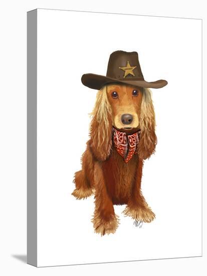 Cocker Spaniel Cowboy-Fab Funky-Stretched Canvas