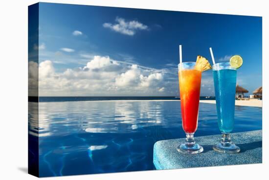 Cocktails Near The Swimming Pool-haveseen-Premier Image Canvas