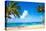 Coconut Palm Tree on the Sandy Beach in Hawaii, Kauai-EllenSmile-Premier Image Canvas