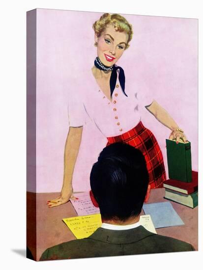 Coed's Delight - Saturday Evening Post "Men at the Top", October 21, 1950 pg.27-Coby Whitmore-Premier Image Canvas