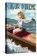 Coeur D'Alene, Idaho - Boating Pinup Girl-Lantern Press-Stretched Canvas