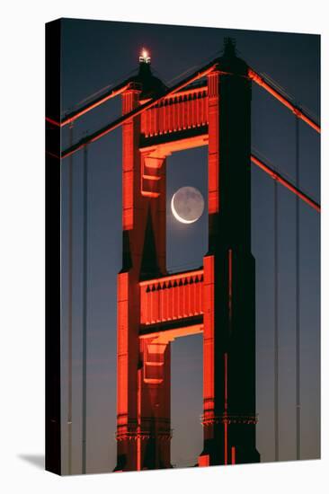 Coffee and Crescent, Moon Alignment, Golden Gate Bridge, San Francisco-Vincent James-Premier Image Canvas