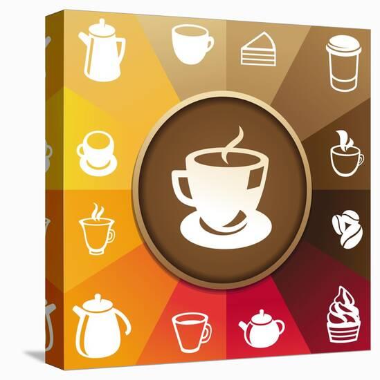 Coffee And Tea Icons-venimo-Stretched Canvas