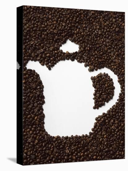 Coffee Beans in Shape of a Coffee Pot-null-Premier Image Canvas