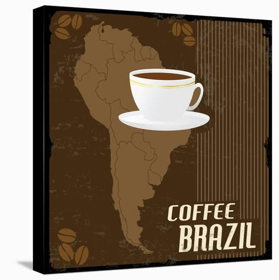Coffee Brazil Vintage Poster-radubalint-Stretched Canvas