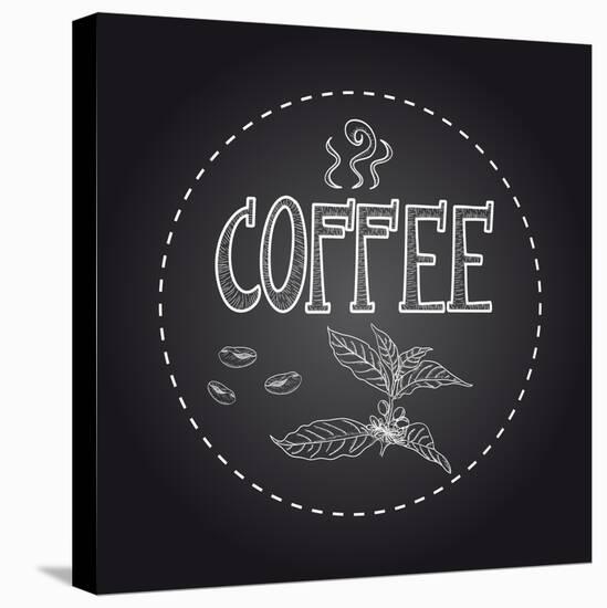 Coffee Chalkboard Illustration-cienpies-Stretched Canvas