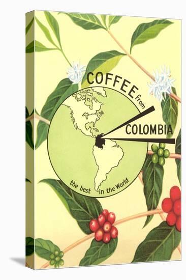 Coffee from Colombia, Map, Berries-null-Stretched Canvas