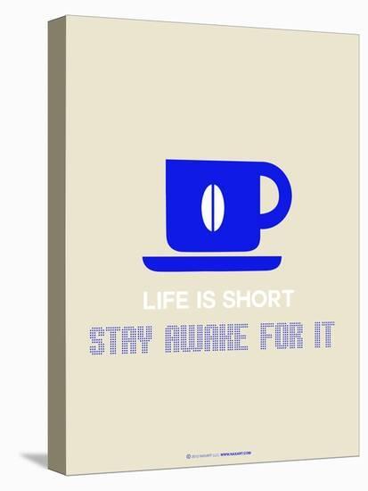 Coffee Poster Blue-NaxArt-Stretched Canvas