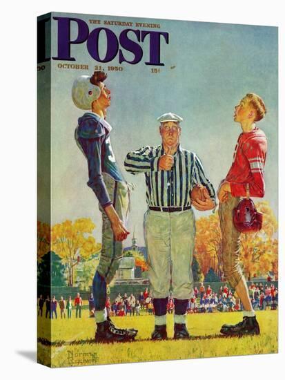 "Coin Toss" Saturday Evening Post Cover, October 21,1950-Norman Rockwell-Premier Image Canvas
