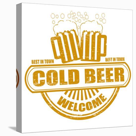 Cold Beer Stamp-radubalint-Stretched Canvas