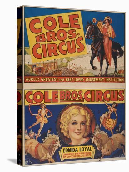 "Cole Bros. Circus: World'sGreatest and Best Loved Amusement Institution", Circa 1938-null-Premier Image Canvas