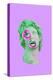 Collage Art of Classic Statue. Vaporwave Style on Purple Background. Neon Green Sculpture with With-Katya_Havok-Premier Image Canvas