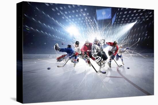 Collage from Hockey Players in Action-Eugene Onischenko-Premier Image Canvas