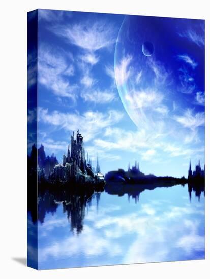 Collage - Landscape In Fantasy Planet-frenta-Stretched Canvas