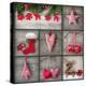 Collage of Christmas Photos over Grey Wood Background-egal-Premier Image Canvas