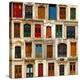 Collage of Old and Colorful Doors from Paris, France.-pink candy-Premier Image Canvas