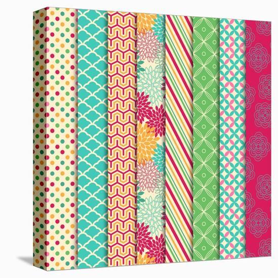 Collection of Bright and Colorful Backgrounds or Digital Papers-Pink Pueblo-Stretched Canvas