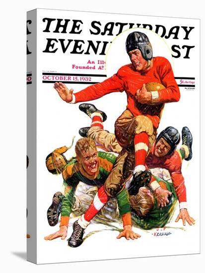 "College Football," Saturday Evening Post Cover, October 15, 1932-J.F. Kernan-Premier Image Canvas