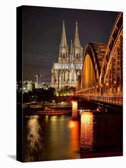 Cologne Cathedral, Dusk, Illuminated-Marc Gilsdorf-Premier Image Canvas