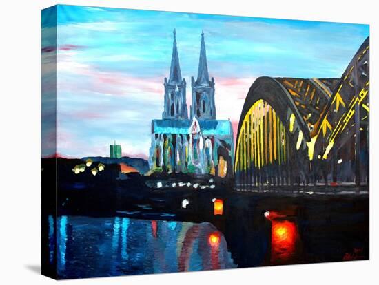 Cologne Cathedral with Hohenzollern Bridge-Markus Bleichner-Stretched Canvas