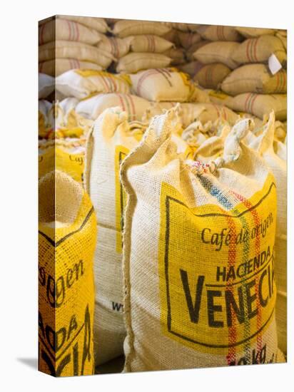 Colombia, Caldas, Manizales, Hacienda Venecia, Coffee in Sisal Bags Ready for Export-Jane Sweeney-Premier Image Canvas